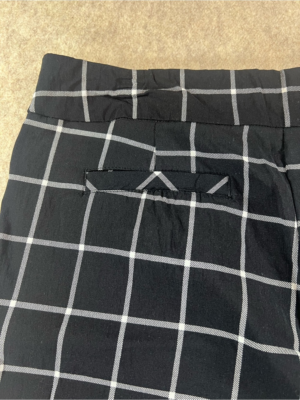 🖤🤍Kim Rogers Size 16 Black White Windowpane Straight Leg Dress Pants🤍🖤 - Picture 6 of 8